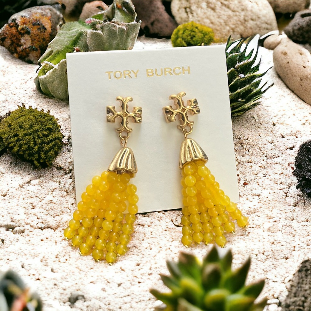 Tory Burch earings with mini tory burch logo... perfect mothers day gift